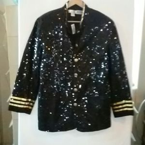 Vintage Sandy Starkman black sequin jacket